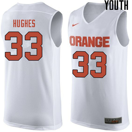 Youth #33 Elijah Hughes Syracuse White College Basketball Jerseys Sale-White